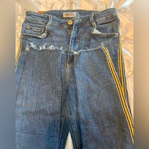 Zara Blue Jeans with Yellow Stripe